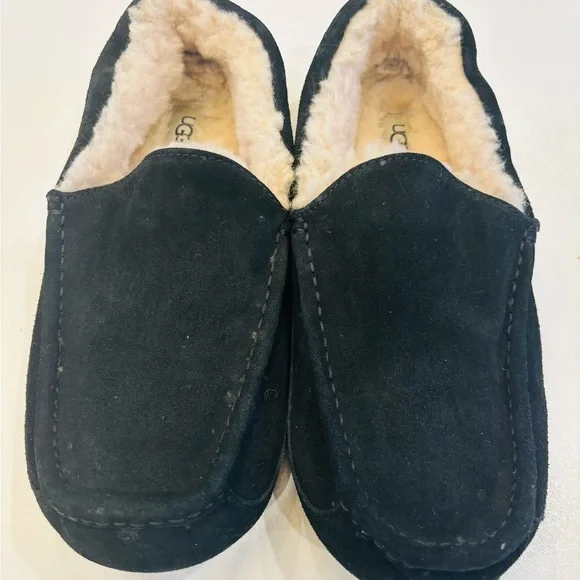 UGG Men’s Ascot Slippers in Black suede with UGGplush wool lining size 12 - Picture 8 of 8